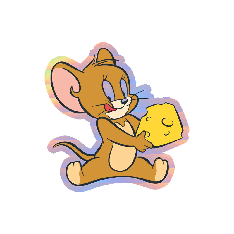 Tom and Jerry- Jerry - Holographic Vinyl Sticker - Custom Size