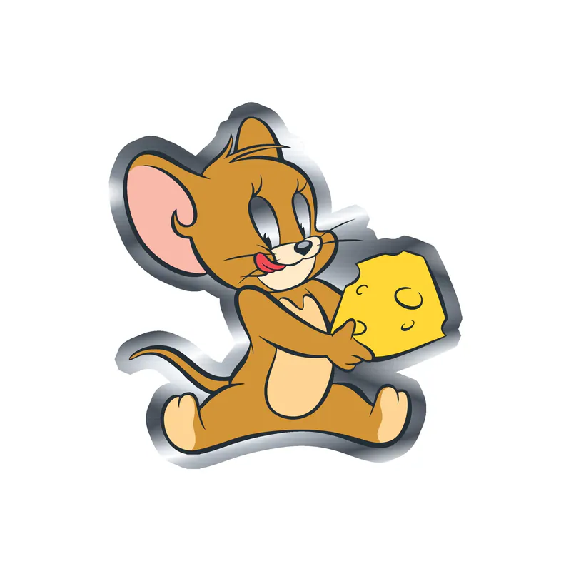 Tom and Jerry- Jerry - Silver Chrome Vinyl Sticker - Custom Size