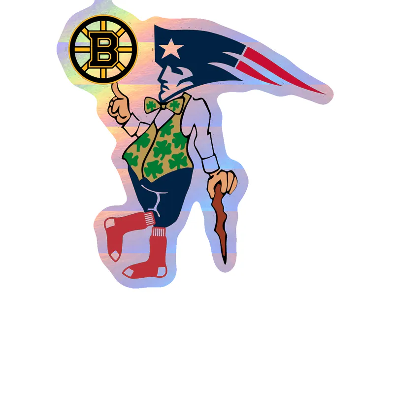 Boston Sports Teams Mashup Holographic Vinyl Sticker - Custom Size