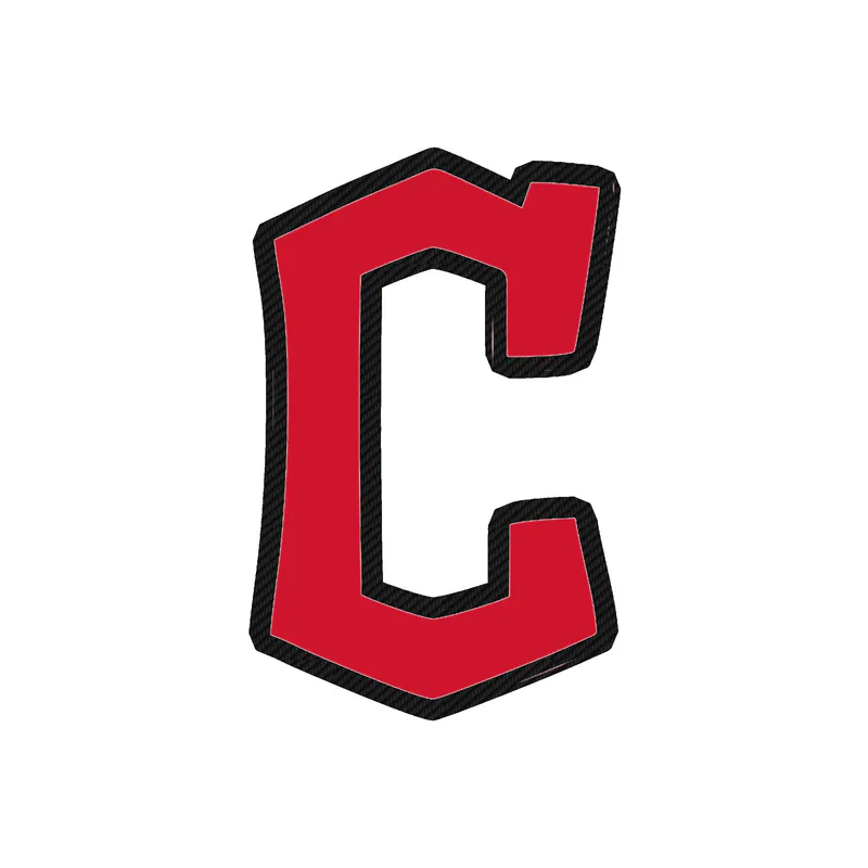 Cleveland Indians - Fancy Red C - Carbon Fiber Vinyl Sticker - Custom Size
