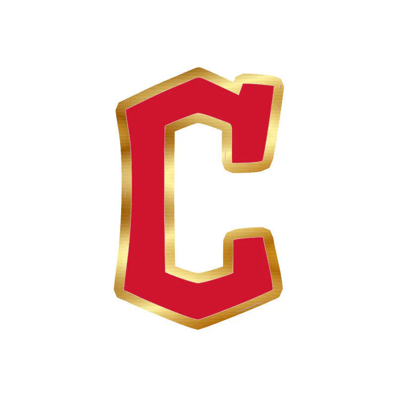 Cleveland Indians -  Fancy Red C - Gold Chrome Vinyl Sticker - Custom Size