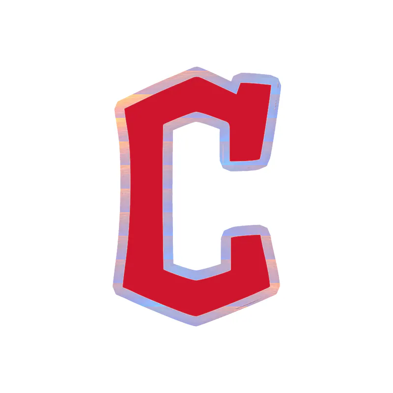 Cleveland Indians -  Fancy Red C - Holographic Vinyl Sticker - Custom Size