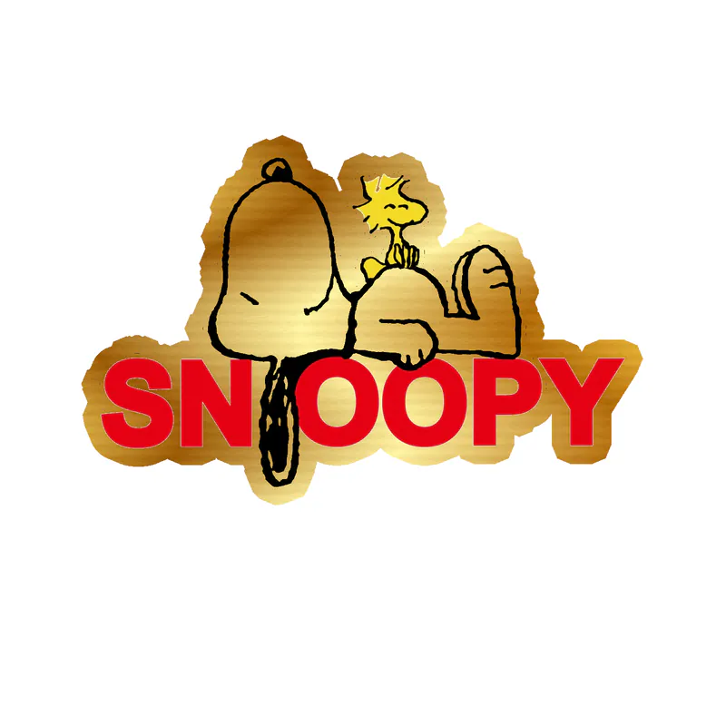 Snoopy Gold Chrome Vinyl Decal