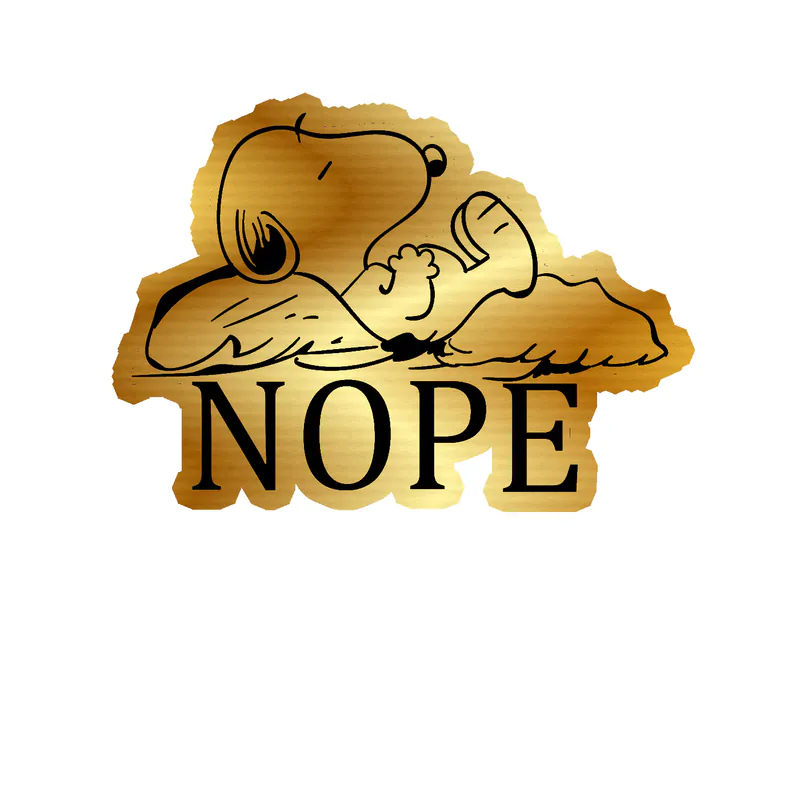 Snoopy - Nope not today Gold Chrome Vinyl Decal