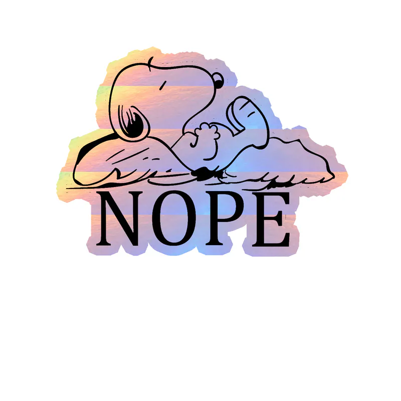 Snoopy - Nope not today Holographic Vinyl Decal