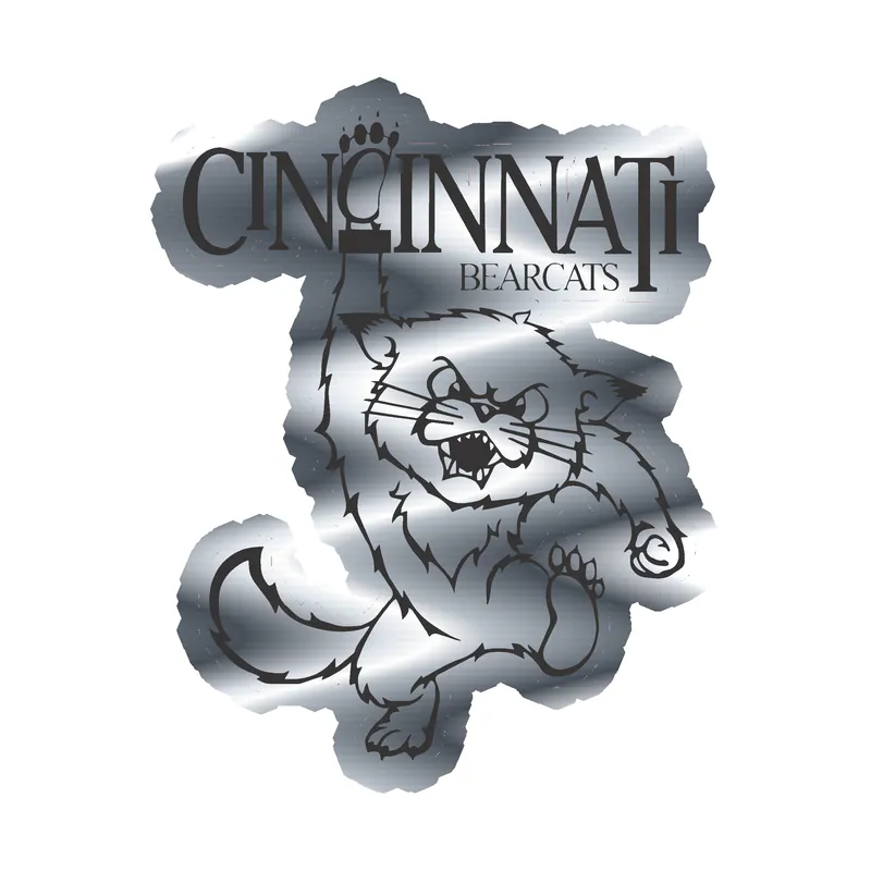 Custom for Cindy's Blitz Board - Bearcats - Full Color - Silver Chrome Vinyl Sticker - Custom Size