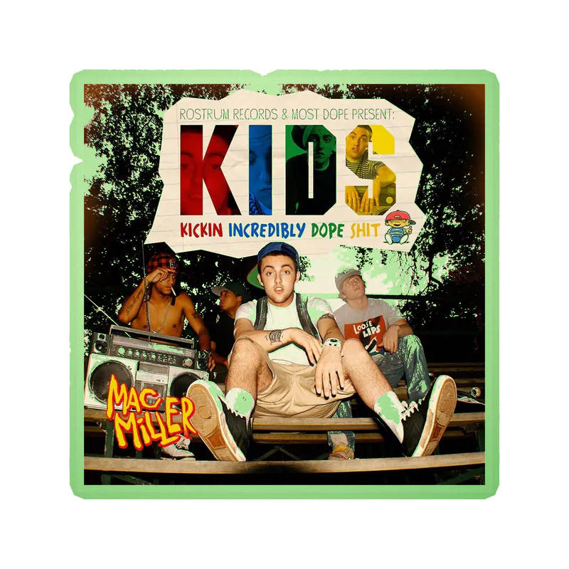 Mac Miller - Album Cover - Kids Glow in the Dark Vinyl Sticker - Custom Size