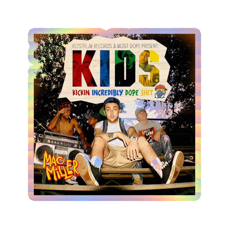 Mac Miller - Album Cover - Kids Holographic Vinyl Sticker - Custom Size