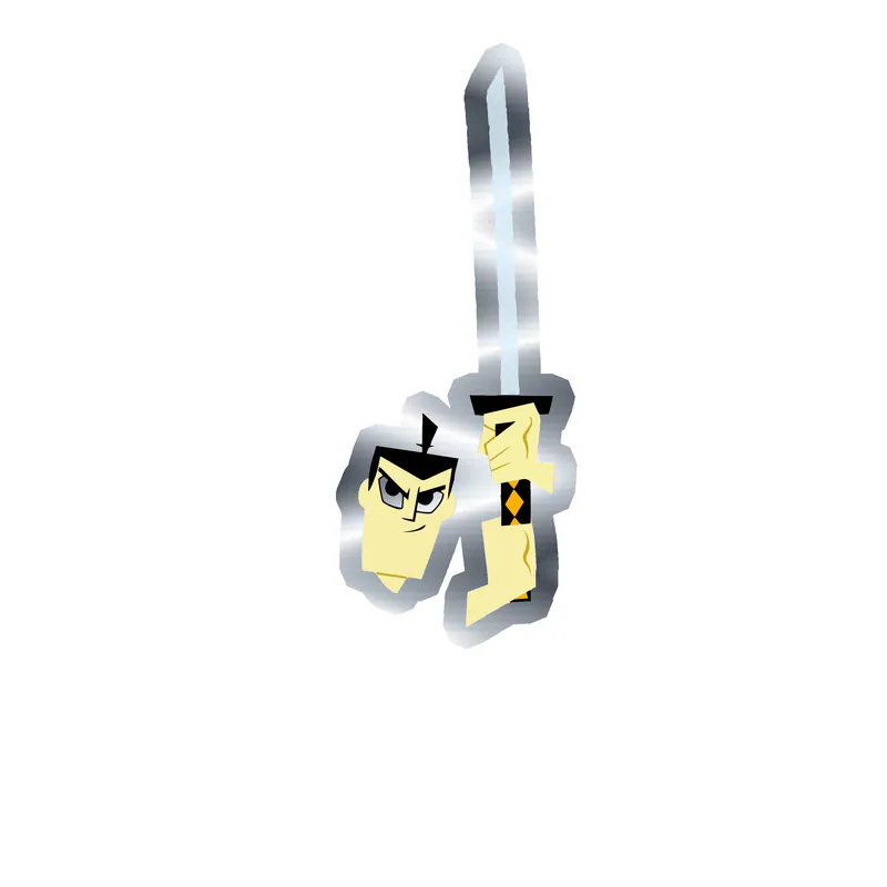 Samurai Jack Silver Chrome Vinyl Decal - Custom Size