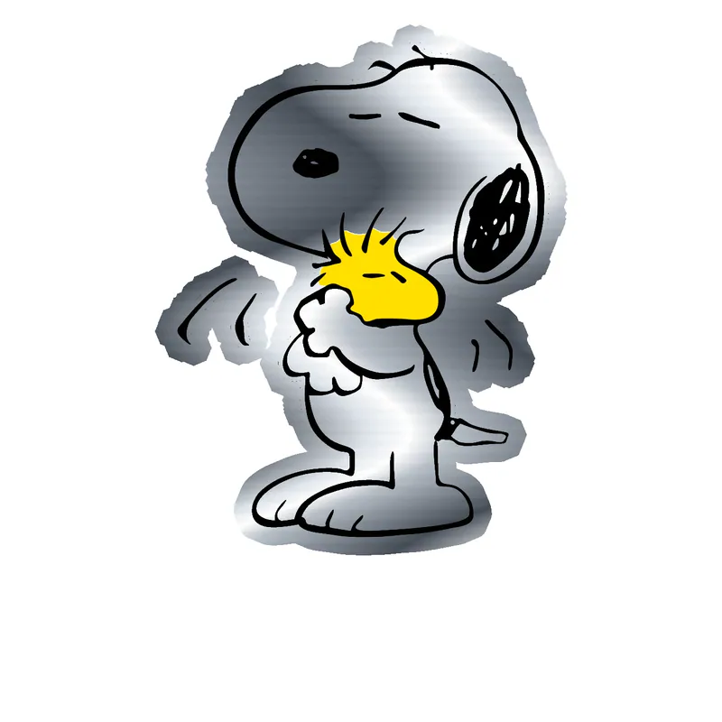 Snoopy Silver Chrome Vinyl Decal