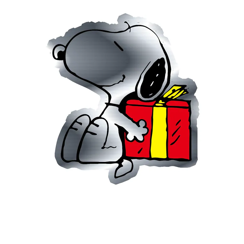 Snoopy - Gift -  Silver Chrome Vinyl Decal