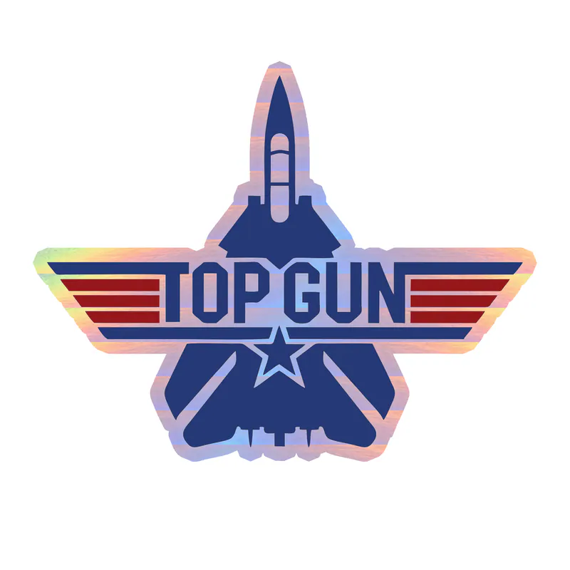 Top Gun Holographic Vinyl Decal - Custom Size