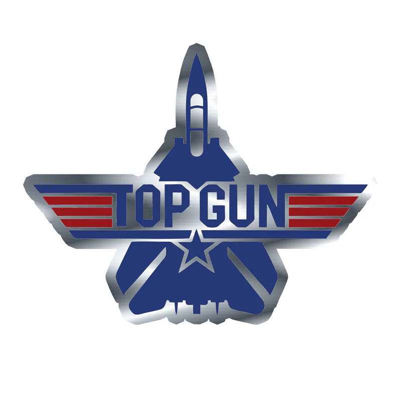 Top Gun Silver Chrome Vinyl Decal - Custom Size