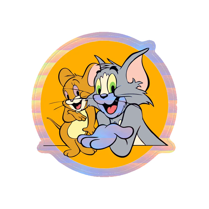 Tom and Jerry - Holographic Vinyl Sticker - Custom Size