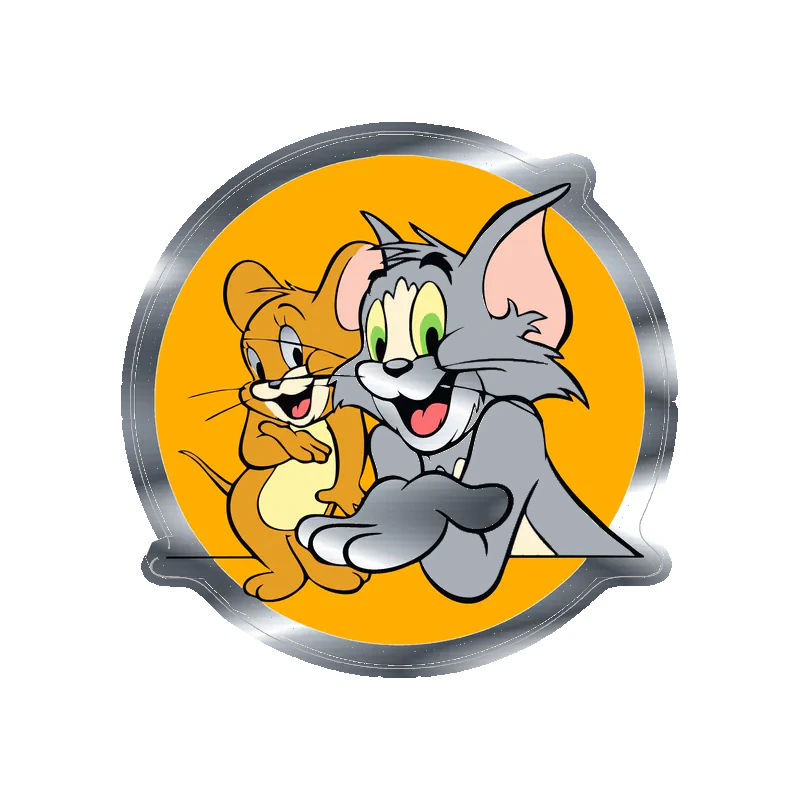 Tom and Jerry - Silver Chrome Vinyl Sticker - Custom Size