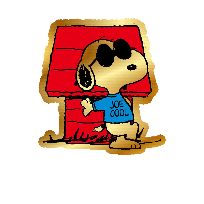 Snoopy - Joe Cool - Gold Chrome Vinyl Decal