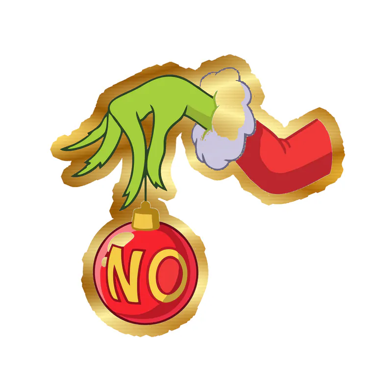 The Grinch - Gold Chrome Vinyl Decal - Custom Size