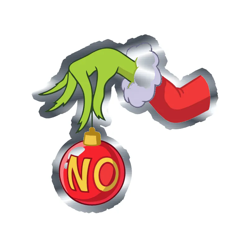The Grinch - Silver Chrome Vinyl Decal - Custom Size