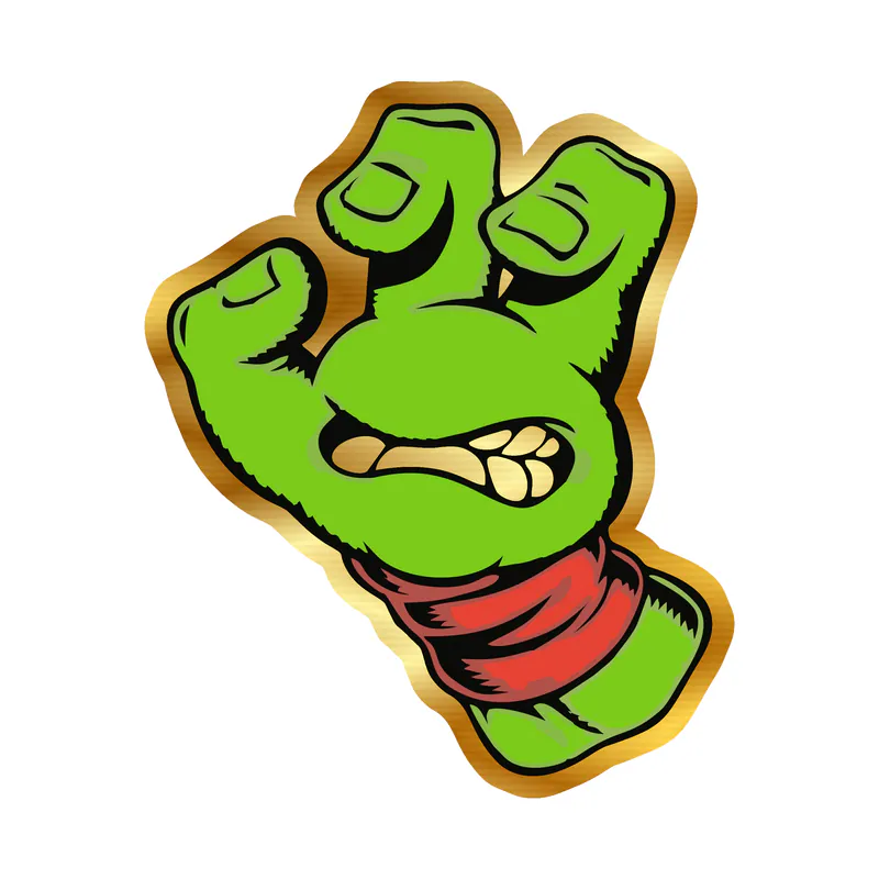 Teenage Mutant Ninja Turtles x Santa Cruz Gold Chrome Vinyl Decal