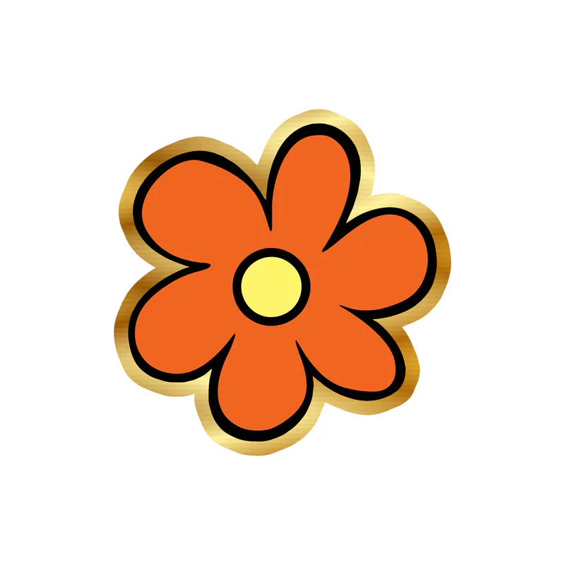Scooby Doo- Mystery Machine Flower - Gold Chrome Vinyl Sticker - Custom Size