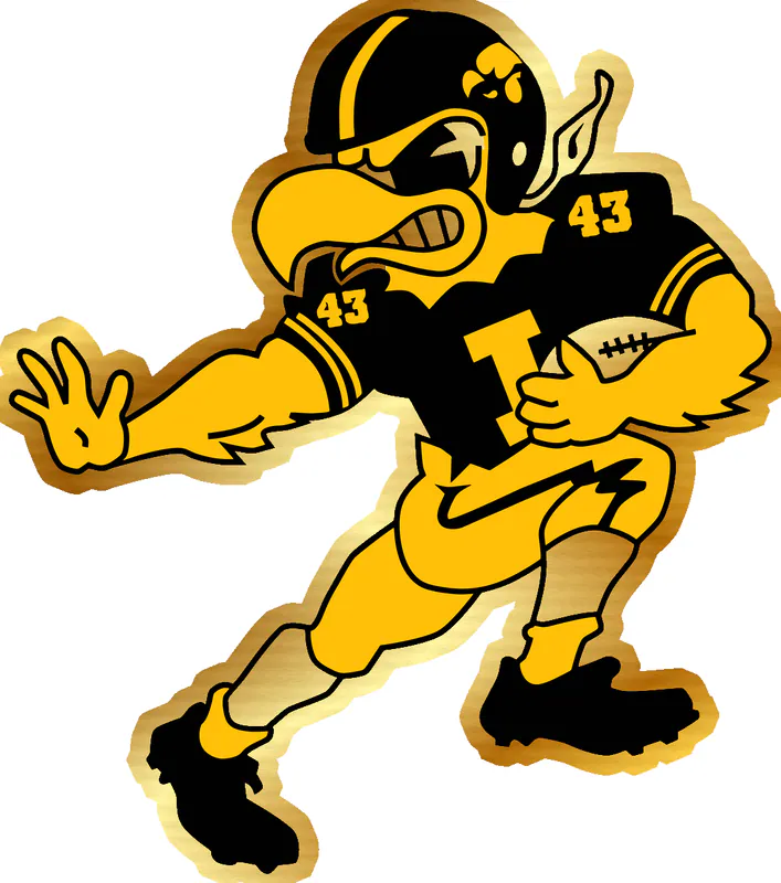 Heisman Herky number 43 - Gold Chrome Vinyl Sticker - Custom Size