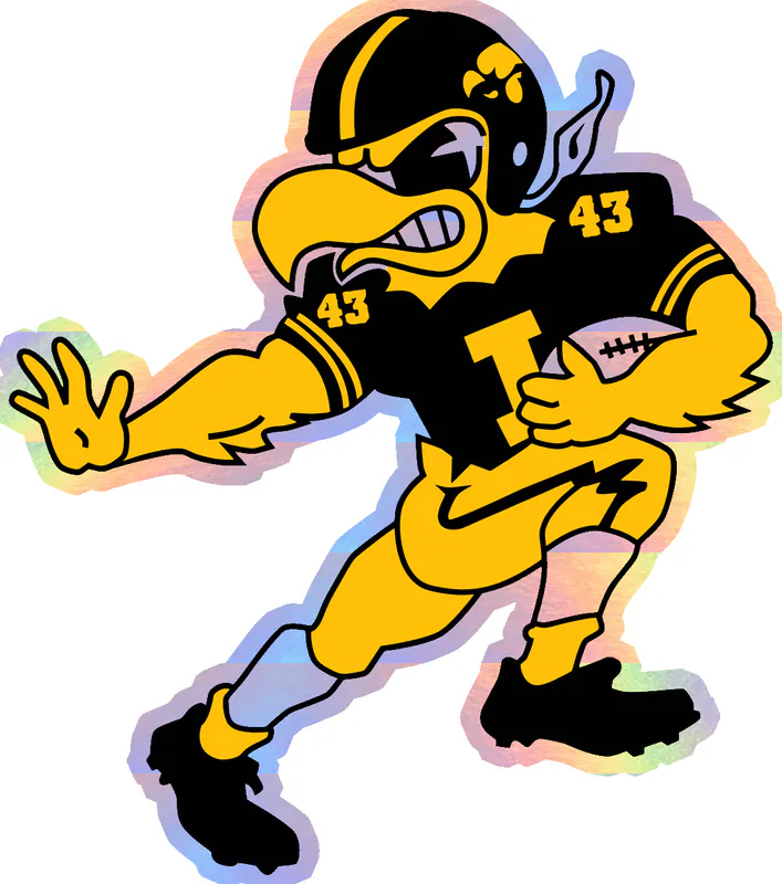 Heisman Herky number 43 - Holographic Vinyl Sticker - Custom Size